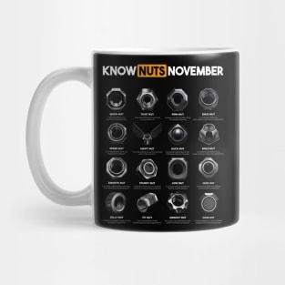 Know Nuts November Funny Word Play Chart - BLACK Mug